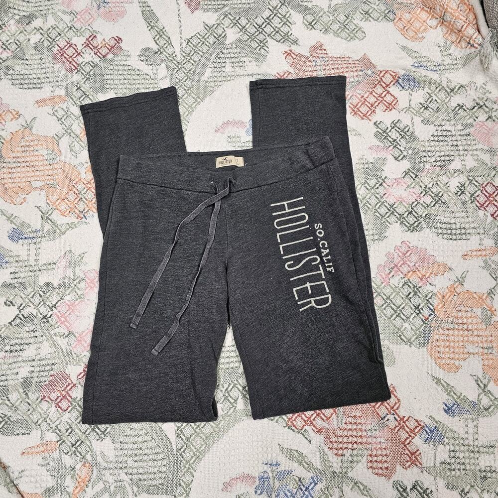 Hollister Womens Small Slight Flare Bootcut Sweatpants Y2k Surfwear Gray